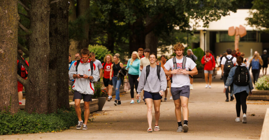 A scene from Peace Mall, the heart of Central College's campus