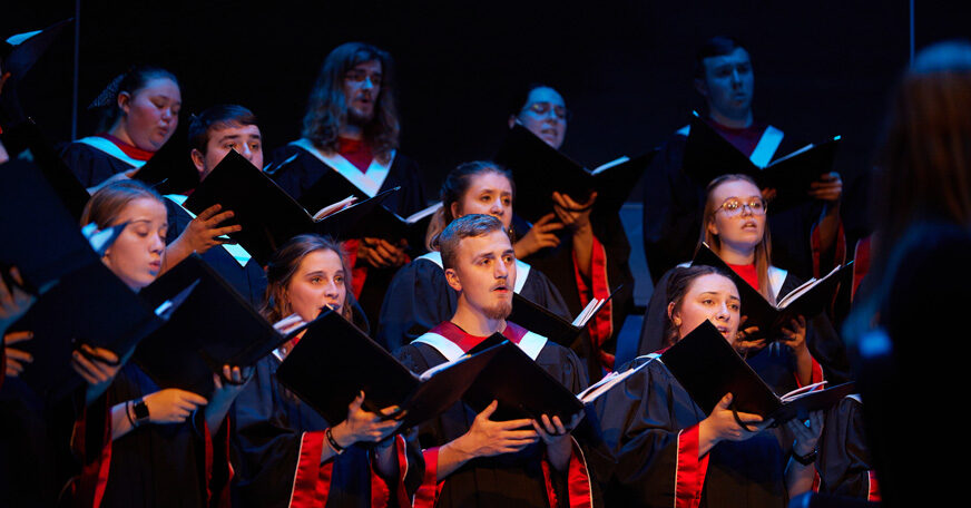 Central College A Cappella Choir performing at the annual Christmas Candlelight concert