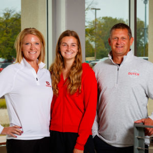 Jen and Scot Lamm with daughter Karsyn ’25